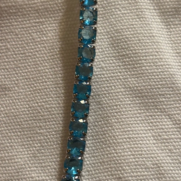 Blue and Silver Tennis Bracelet - Picture 3 of 3